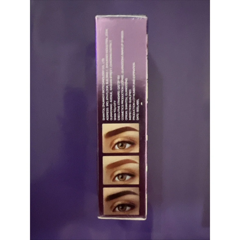 Qiciy Tattoo Eyebrow Gel Lasts Up to 3 Days Easy Peel Off 0.35oz Brown Exp 01/29